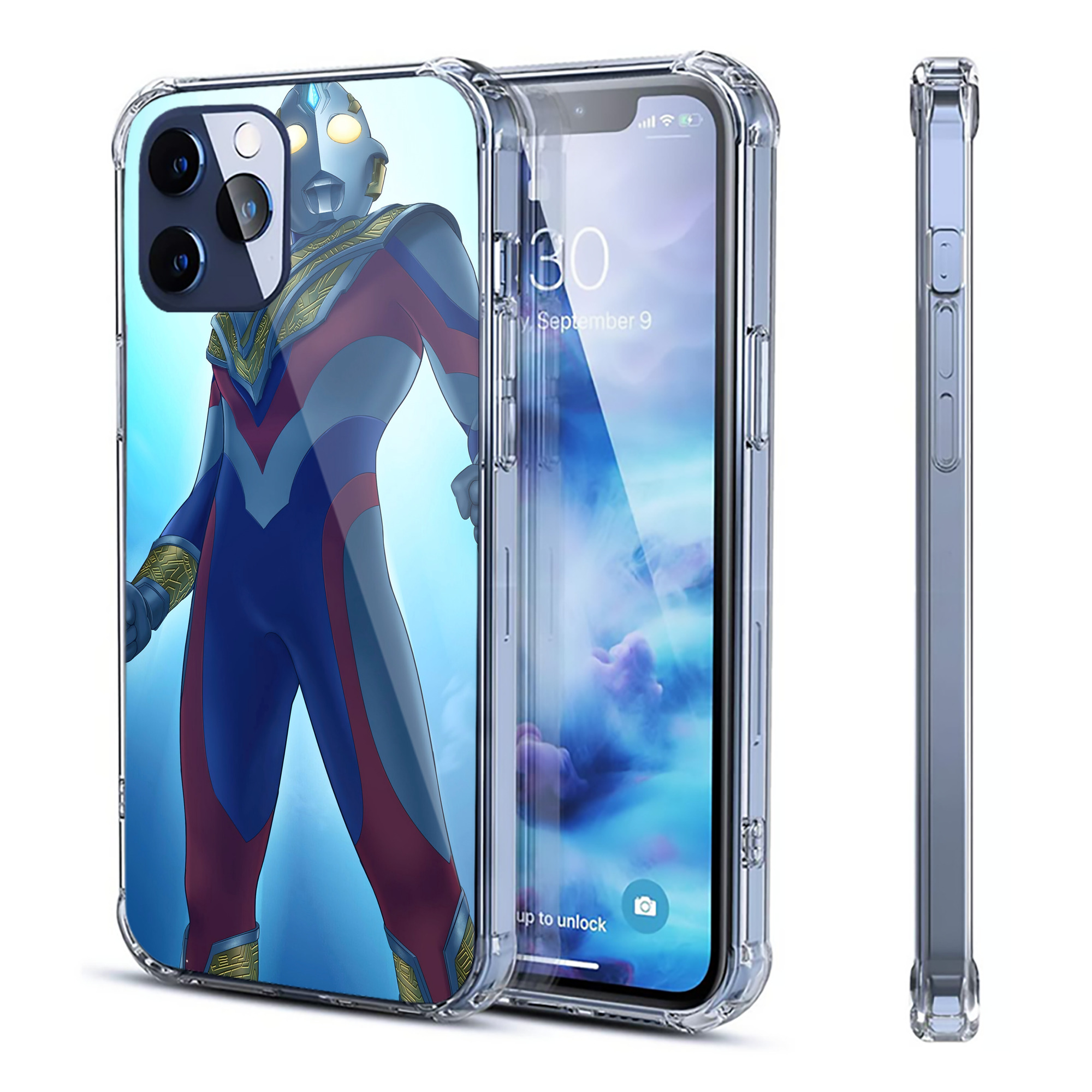 （画像用） ウルトラマン Ultraman 【iPhone 12シリーズ対応】透明スマホケース（クリアソフトケース）